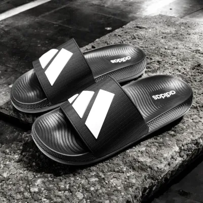 Adidas Black & White Slides Premium Comfort Slip-On Sandals