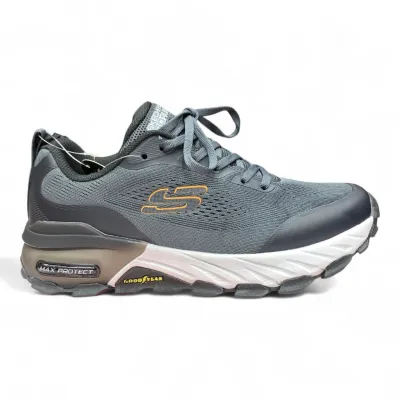 Skechers Max Cushioning Elite—Gray Mesh Runner with Goodyear Outsole