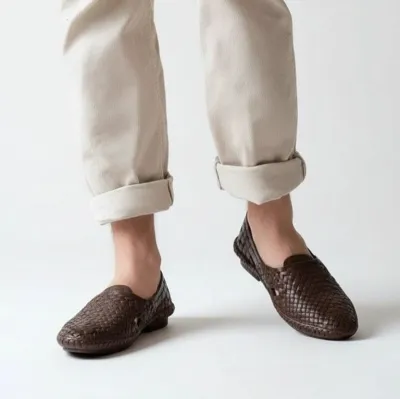 Black/Brown Traditional Kolhapuri Handmade Moccasin Mojari for Men