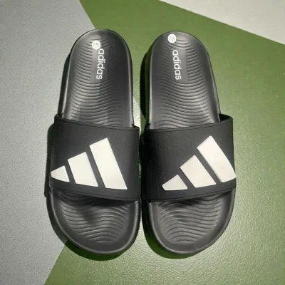 Adidas Black & White Slides Premium Comfort Slip-On Sandals 