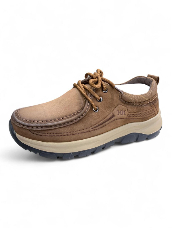 Moccasin-Style Casual Shoes — Rugged Comfort with Suede & Leather Finish 