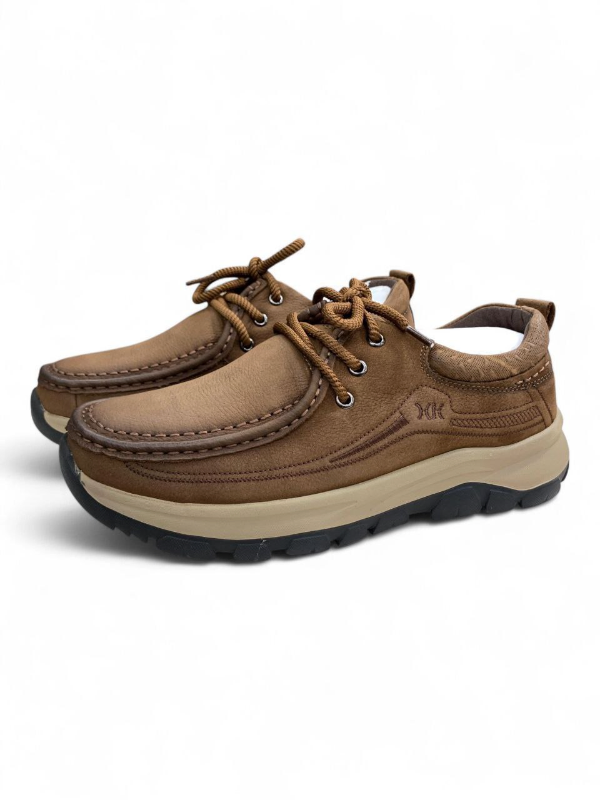 Moccasin-Style Casual Shoes — Rugged Comfort with Suede & Leather Finish 