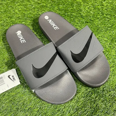 Classic Nike Slides – White Strap with Bold Black Swoosh – Everyday Comfort