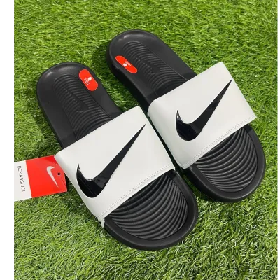 Nike Benassi JDI Slides Red Strap & Black Sole 