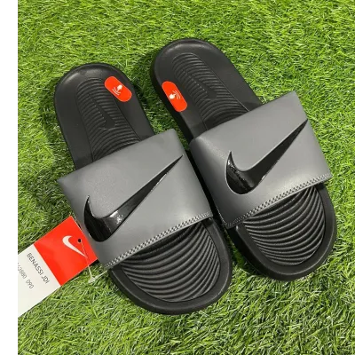 Nike Benassi JDI Slides Red Strap & Black Sole 
