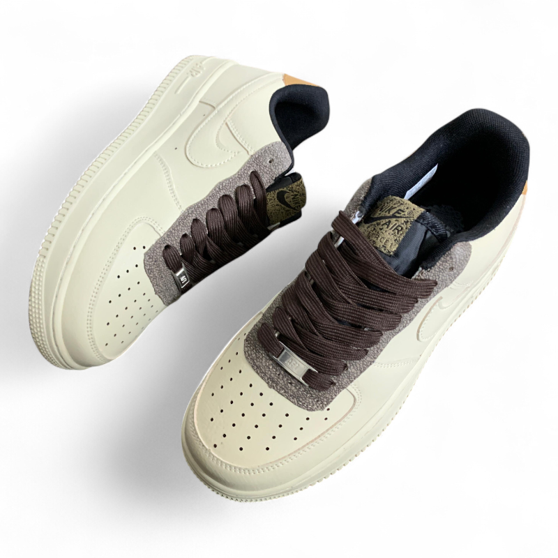 Nike Air Force 1 — Beige & Brown Leather Edition 