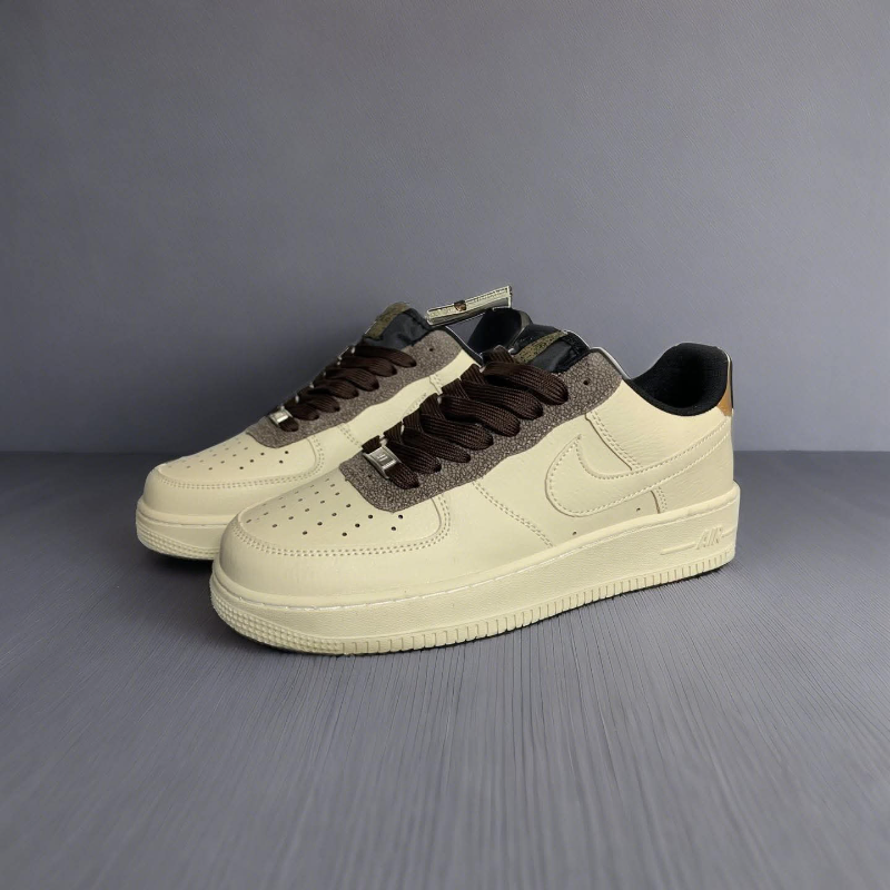 Nike Air Force 1 — Beige & Brown Leather Edition 