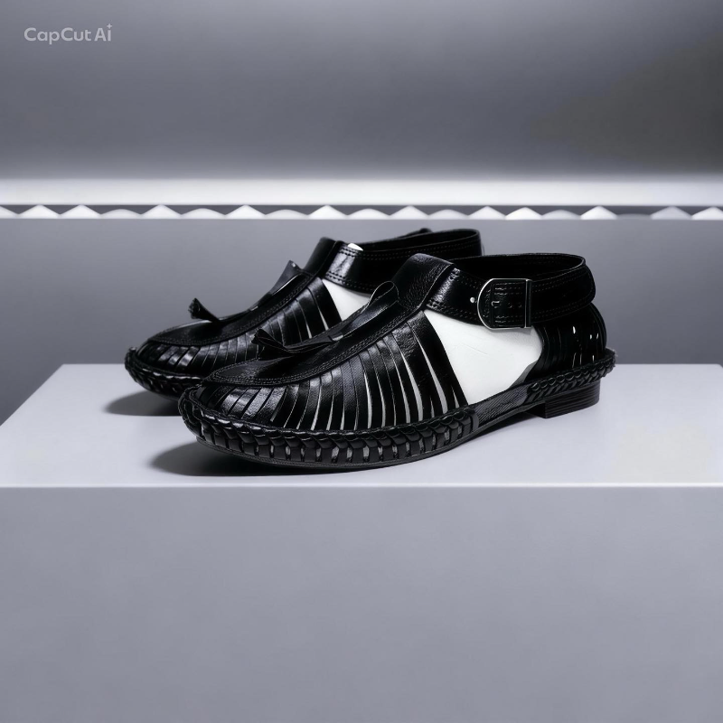 Tan Leather Huarache Sandals Handwoven & Buckle Strap |