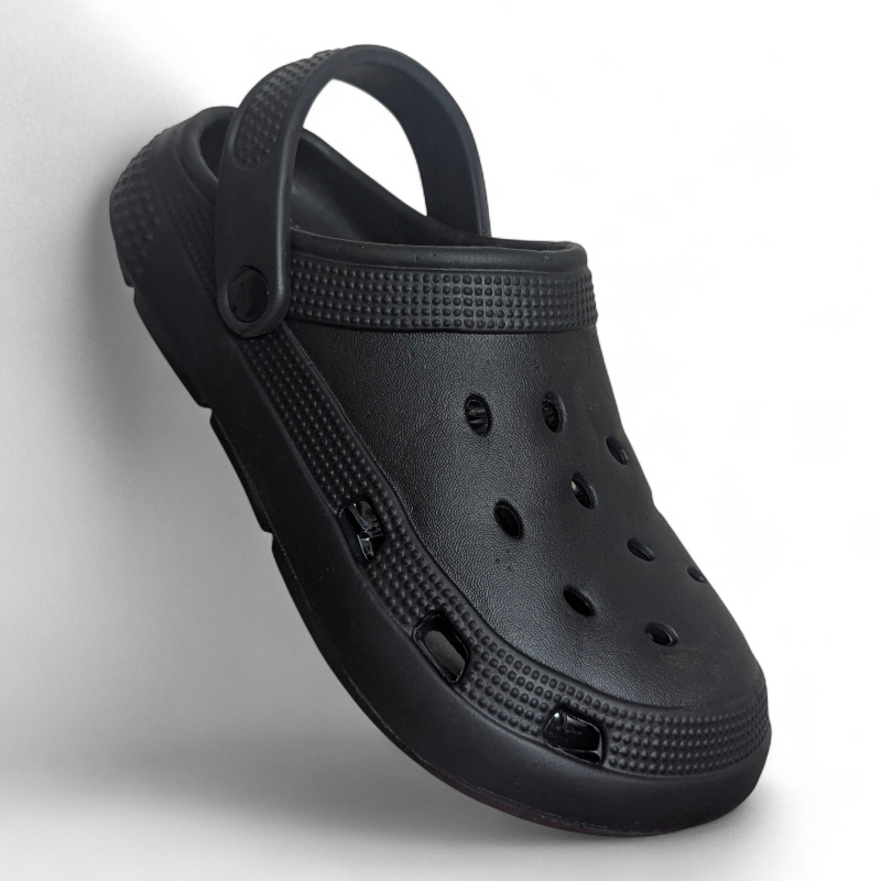 Beige Crocs-Style Clogs — Ventilated Foam with Adjustable Strap 