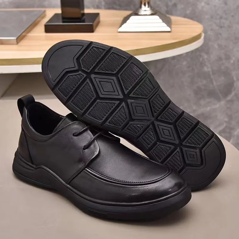 Leather Shoes for Men  Spring New Style Soft Sole Soft Surface Round Toe Breathable Casual Business Formal Shoes