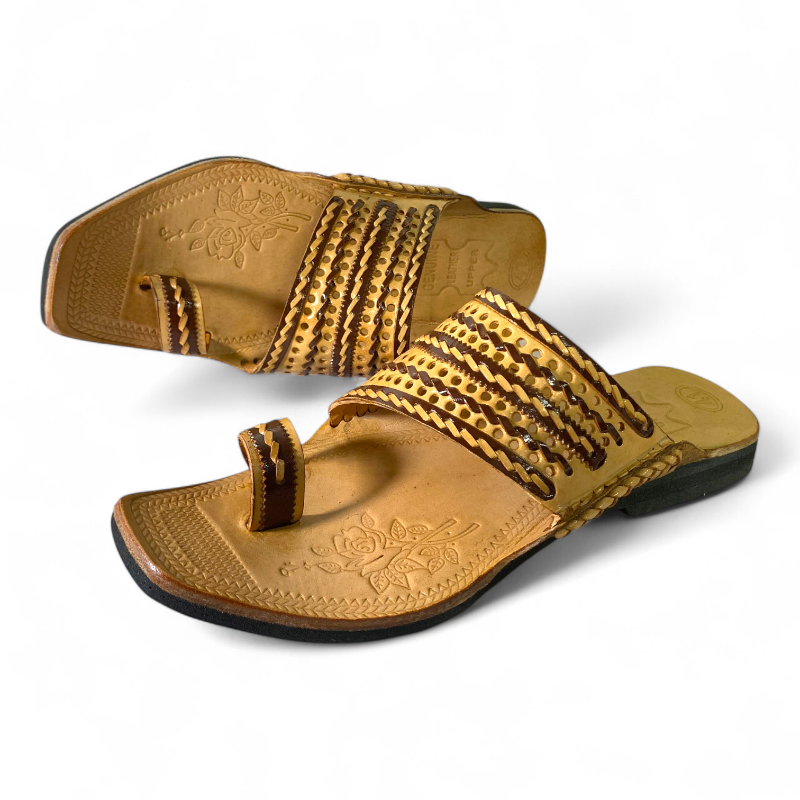 Brown Leather Kolhapuri Chappals Handcrafted Leather Sandals  