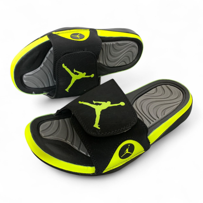 Jordan Slide Sandals — Black with White 