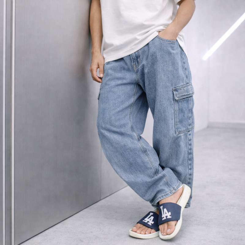 Mlb Slippers Summer Yankees Men's  Casual One-Line Beach Slippers Cross-Border