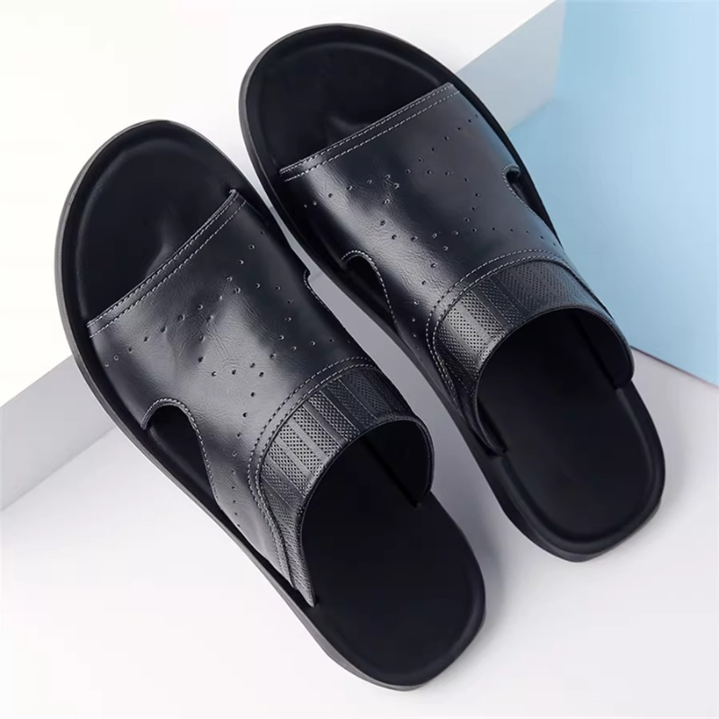 Summer New Men's Leather Sandals Soft Sole Wear-resistant Non-slip Breathable Beach Shoes Men's Outdoor 