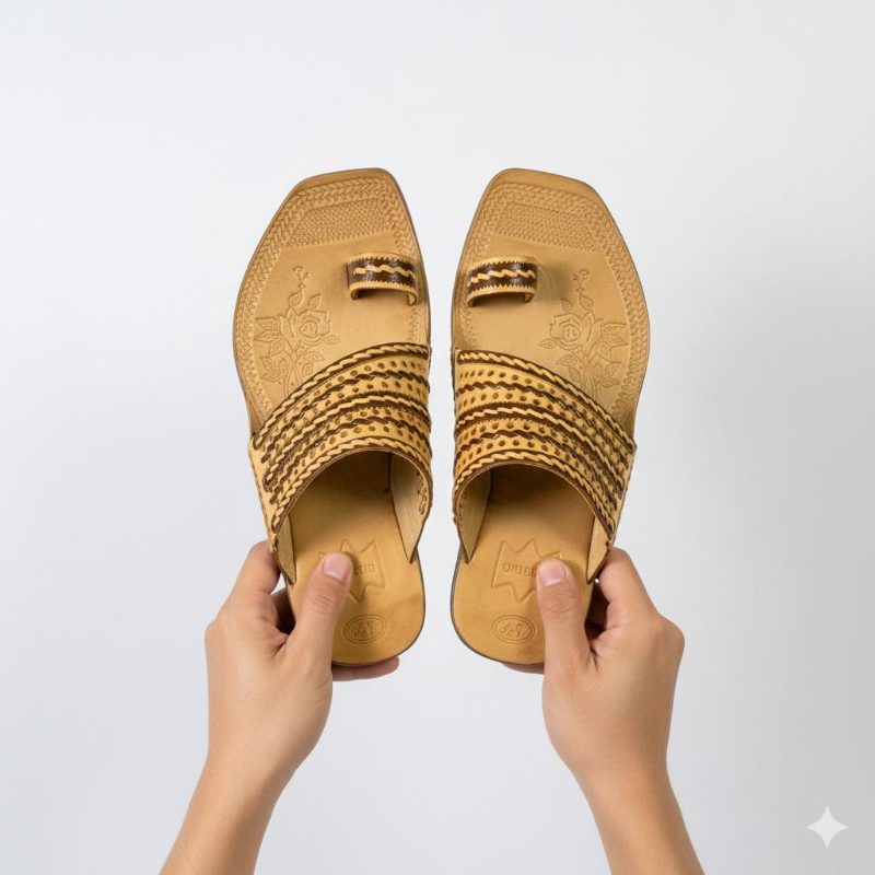 Brown Leather Kolhapuri Chappals Handcrafted Leather Sandals  