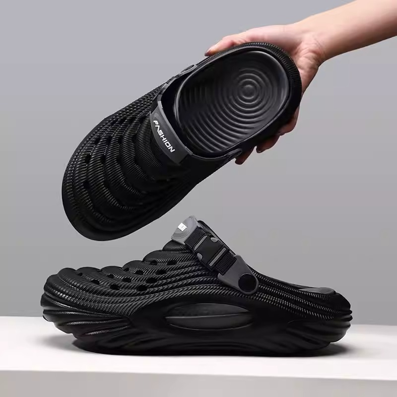 Sleek Slides – Modern Navy Blue with Textured Strap – Unmatched Comfort