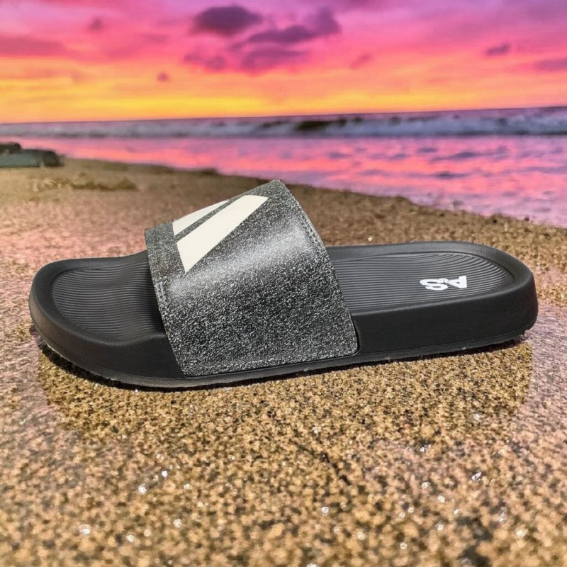 Adidas Black & White Slides Premium Comfort Slip-On Sandals 