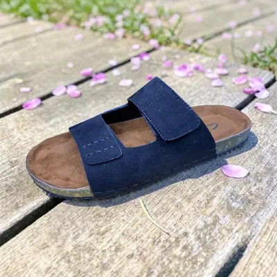 Stylish Men’s Double-Strap Sandals – Forest Green with Cork-Inspired Sole