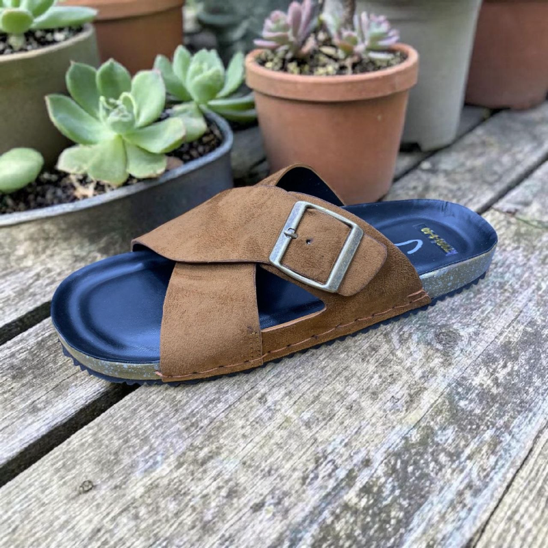 Men Genuine Leatheer flat sandals