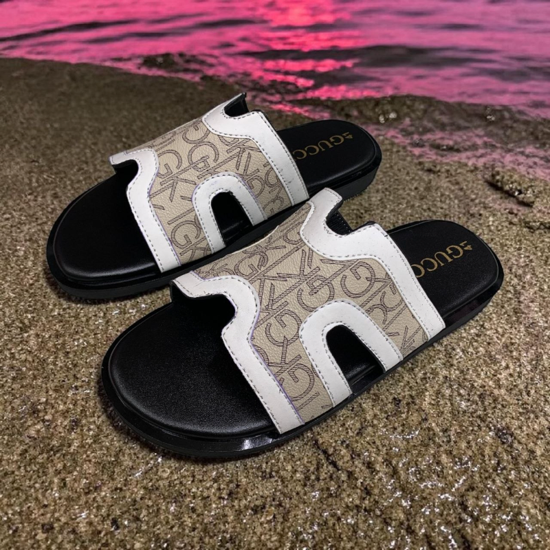 en’s Designer-Inspired Luxury Leather Slides | High-Fashion Summer Sandals