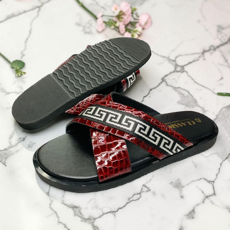 en’s Designer-Inspired Luxury Leather Slides | High-Fashion Summer Sandals