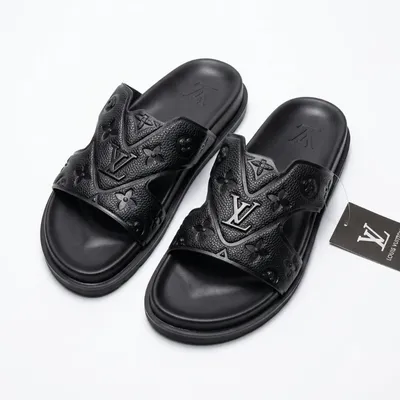 Men's Slides – Elephant Print Strap, Colorways: Black, Sand, Tan