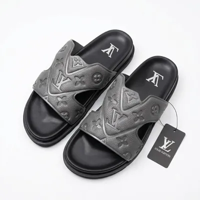 Men's Slides – Elephant Print Strap, Colorways: Black, Sand, Tan