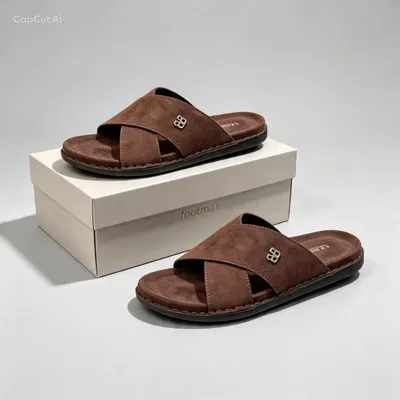 Black Leather sanals for Men 