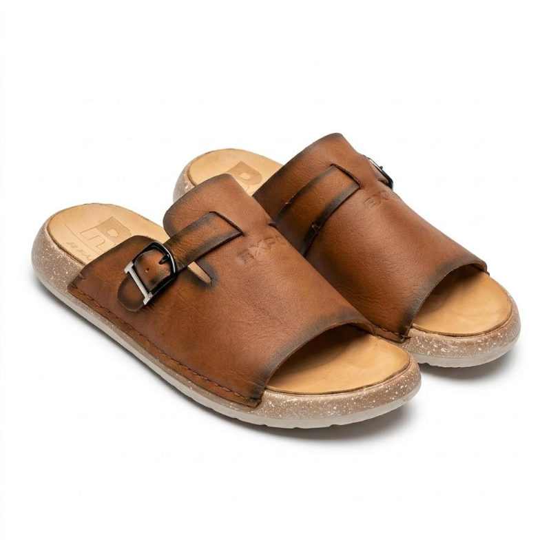 Men's Croc-Embossed Cross Strap Slide Sandal | Premium Casual Footwear Bangladesh