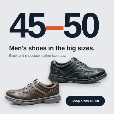 Men’s Shoes Size 45-50 – Big Size Leather Lace-Ups
