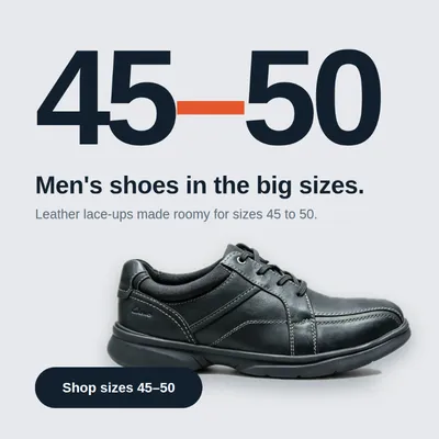 Men’s Shoes Size 45-50 – Big Size Leather Lace-Ups