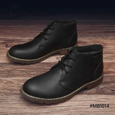  Genuine Leather Lace Up Boots