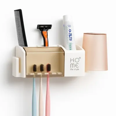 Wall Mounted Plastic Toothbrush Holder and Dispenser