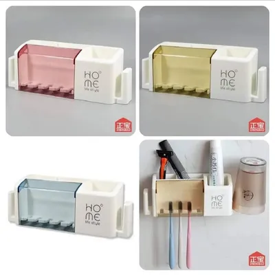 Wall Mounted Plastic Toothbrush Holder and Dispenser