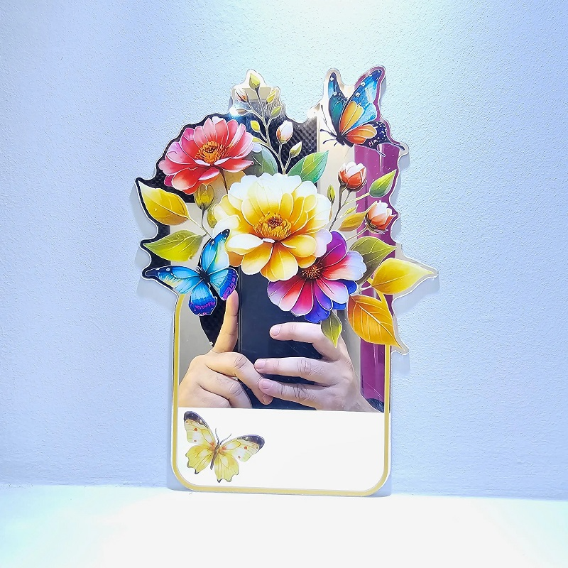 Flower Design Home Decor Mirror 