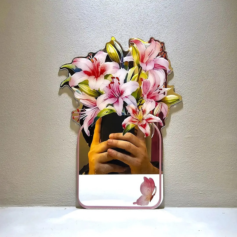 Flower Design Home Decor Mirror 