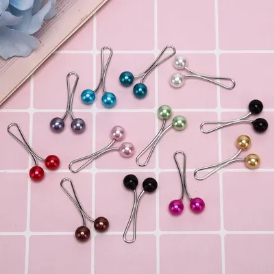 Multicolor U Shape Pearl Hijab Pins (12pc / 1 pata)