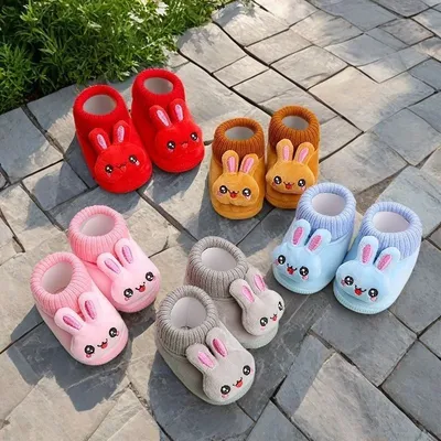 Cute Cartoon Rabbit Kids Winter Shoes (0-18months) 