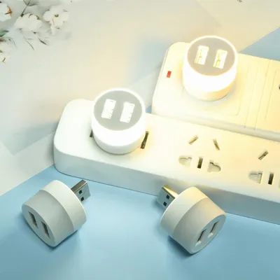 USB Plug Power Bank Charging Mini LED Night Light (2 pc)