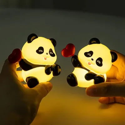 Mini Panda LED Night Lamp with Heart (1 PC)