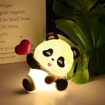 Mini Panda LED Night Lamp with Heart (1 PC)
