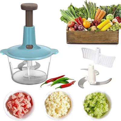 Manual Food Chopper Hand Press 1.5 Liter