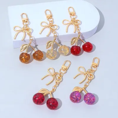 Mini Bowknot Cherry Keychain (1 Pc)