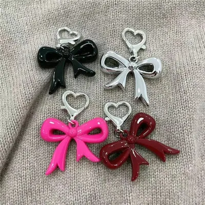 Y2K Coloring Ribbon Bow Keychain (1 Pc)
