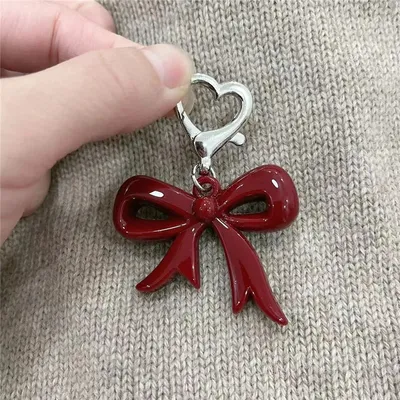 Y2K Coloring Ribbon Bow Keychain (1 Pc)