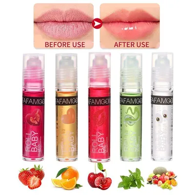  Rollerball Fruit Flavor Lip Oil Moisturizing