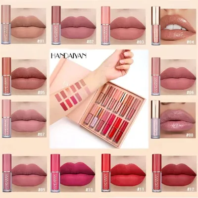 HANDAIYAN Matte Velvet Liquid Lipstick 12PC/Set