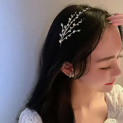 Sparkling Leaf Rhinestone Headband / Hijab Band