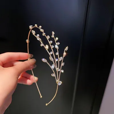 Sparkling Leaf Rhinestone Headband / Hijab Band