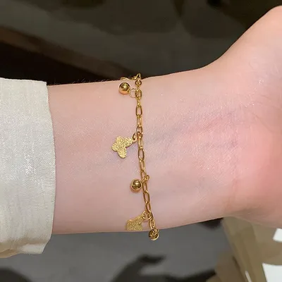 Stainless Steel Butterfly Beads Bracelet